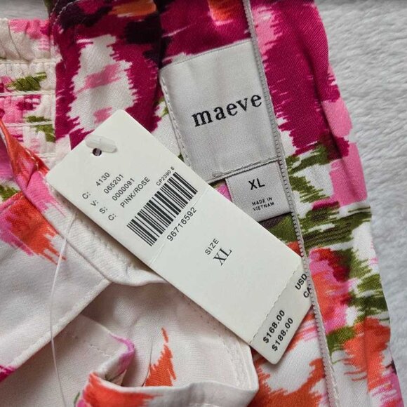 New XL Maeve x Anthropologie The Jocelyn sleeveless slip midi dress pink floral - Picture 9 of 14